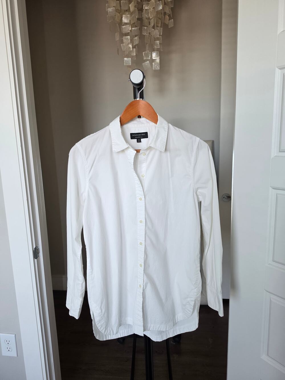 Banana Republic Boyfriend Tunic Shirt White Size M